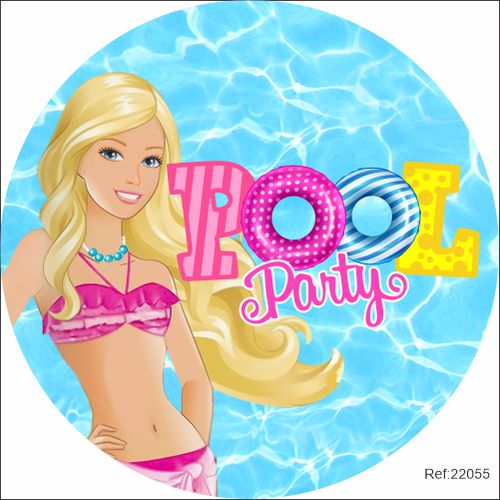 Painel Barbie Pool Party Em Tecido 1,50x1,50 c/elá... - Criare Painéis