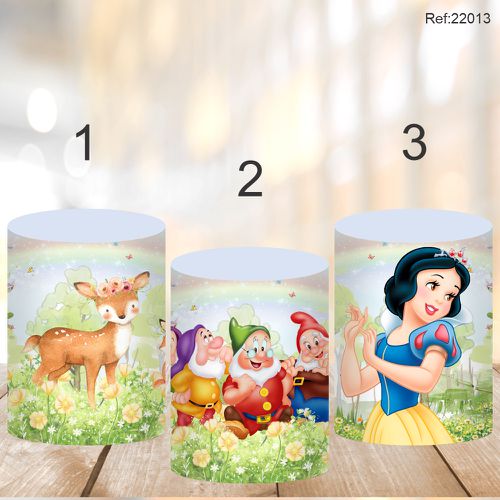 Painel Festa Kit Cilindros Branca de Neve - P/M/G ... - Criare Painéis