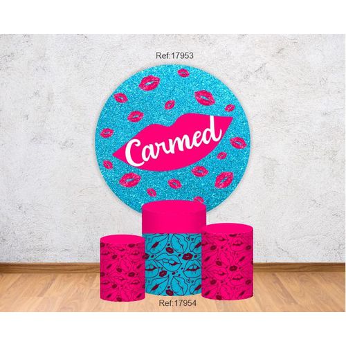 Projeto Carmed Painel 1,50 + 3 Cilindros Tecido C/... - Criare Painéis