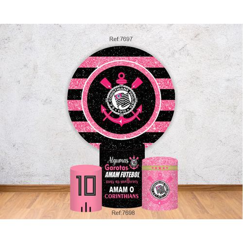 Projeto Corinthians Painel 1,50 + 3 Cilindros Teci... - Criare Painéis