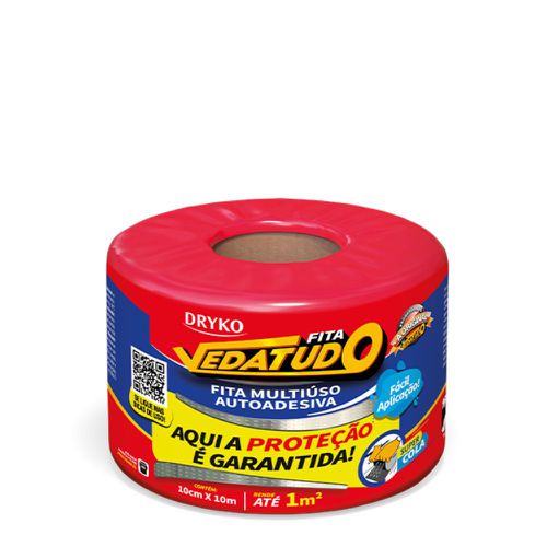 FITA ALUMINIZADA 10 CM X 10MTS VEDA TUDO [DRYKO] - CS Tintas