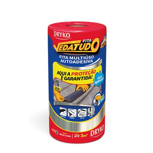 FITA ALUMINIZADA 30 CM X 10MTS VEDA TUDO [DRYKO] - CS Tintas