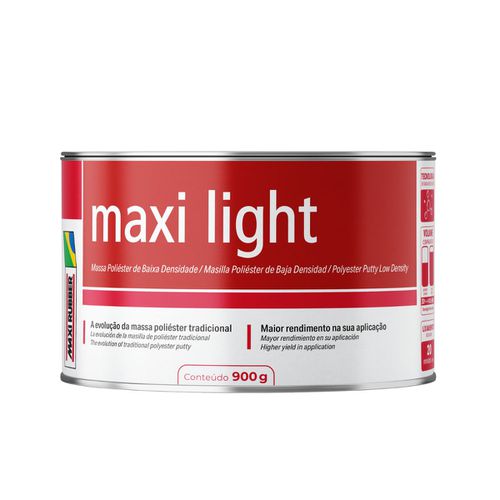 Massa Poliéster Baixa Densidade 900g - Maxi Rubber - CS Tintas