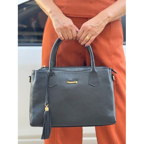 Bolsa Couro Renata Preta - Donna Clô