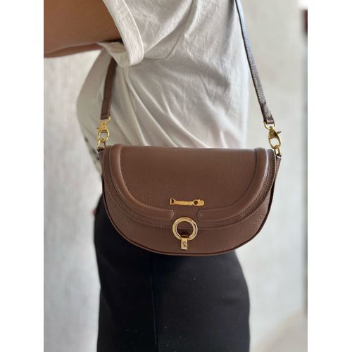 Bolsa Luna Couro Legítimo Marrom - Donna Clô