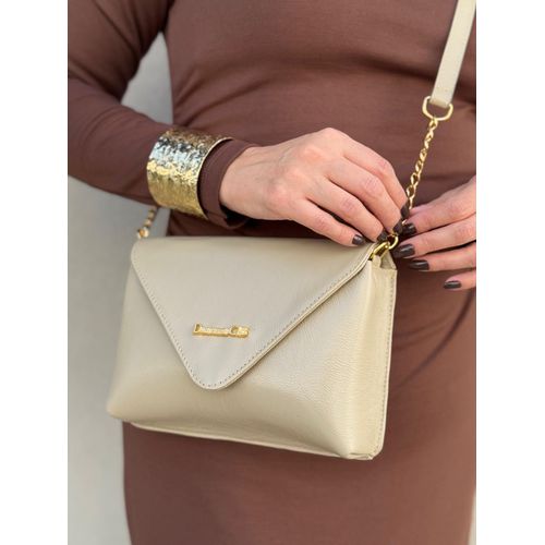 Bolsa Yasmin Couro Legítimo Bege - Donna Clô