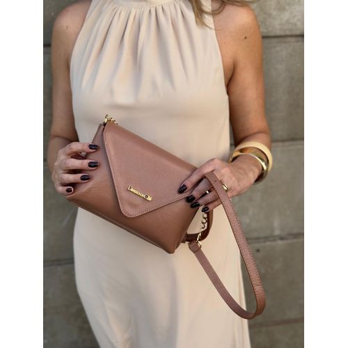 Bolsa Yasmin Couro Legítimo Nude - Donna Clô