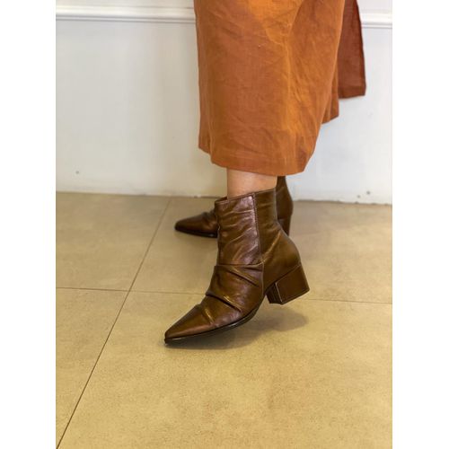 Bota Cano Curto Metalizada Bronze Donna Clô 