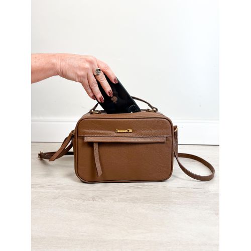 Bolsa Cris Couro Legítimo Marrom - Donna Clô