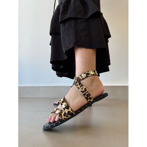 Rasteira Animal Print Onça - Donna Clô