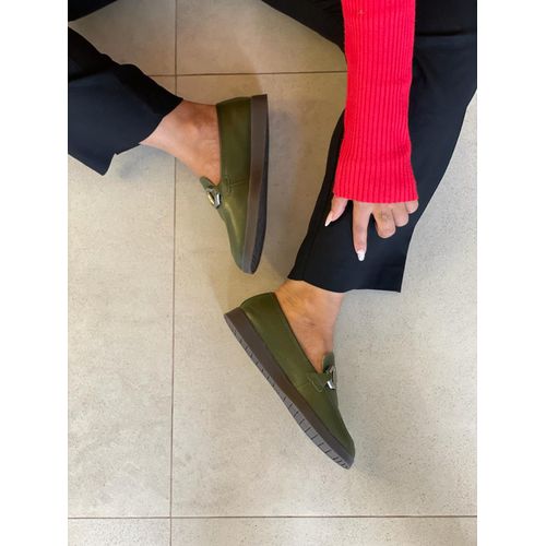 Sapato Mocassim Verde Militar Giulia Domna