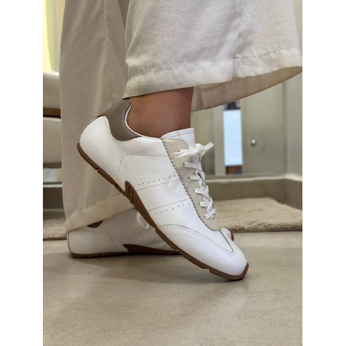 Tênis Lizi Branco Couro Legítimo - Donna Clô