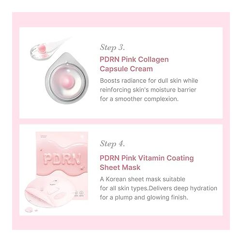  Kit medicube Salmon DNA PDRN Trial Kit,Glass Glow Mini Skincare Set with Toner, Serum & Sheet Mask for Hydrating, Firming, Moisturizing,Gift & Travel Essentials for Women & Girls