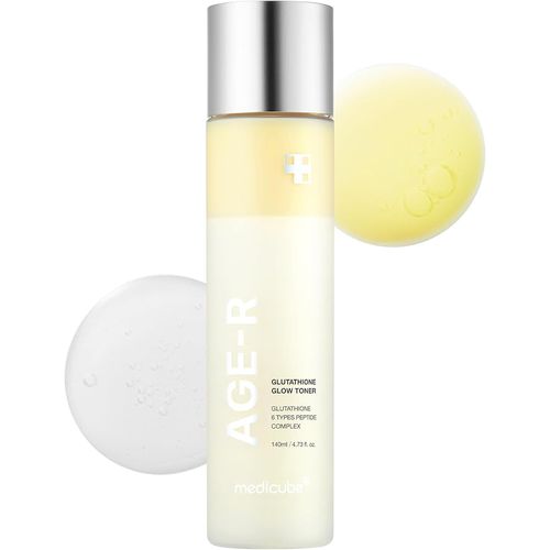 Medicube Age-R Glutathione Glow Milky Toner, Low-Irritation Double Layer Toner for Glass Glow Skin with Peptide, Even Skin Tone, Radiance, Hydration, Korean Skincare