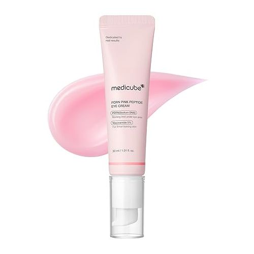 Medicube Salmon DNA PDRN Pink Peptide Eye Serum with Niacinamide and 99% Purity Retinol for Fine Lines