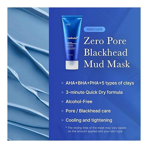  MEDICUBE Zero Pore Blackhead Mud Facial Mask - Skin Cooling & Pore