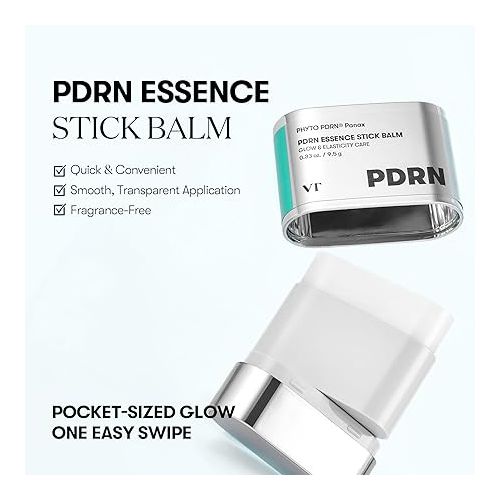 VT COSMETICS PDRN Essence Stick Balm, PDRN Collagen Multi Wrinkle Stick, All-in-One Eye & Neck Treatment, Glow Makeup Base & Face Treatment Balm, Plumping, Fine Lines 