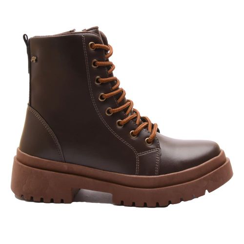 Bota Coturno Feminino Com Cadarço e Zíper Lateral ... - ELITEDOSPES