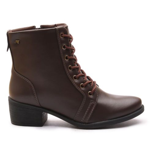 Bota Coturno Feminino Cano Médio Com Atacador e Zí... - ELITEDOSPES