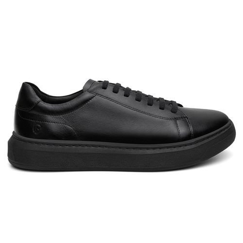 Tênis Casual Edgy em Couro Legítimo Preto 53013 - ELITEDOSPES