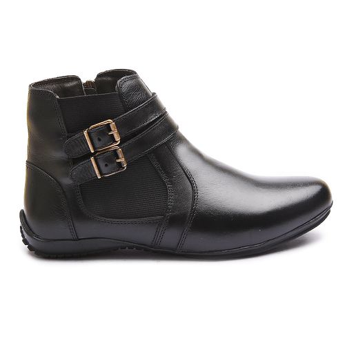 Bota Coturno Feminino Cano Curto Com Zíper Lateral... - ELITEDOSPES