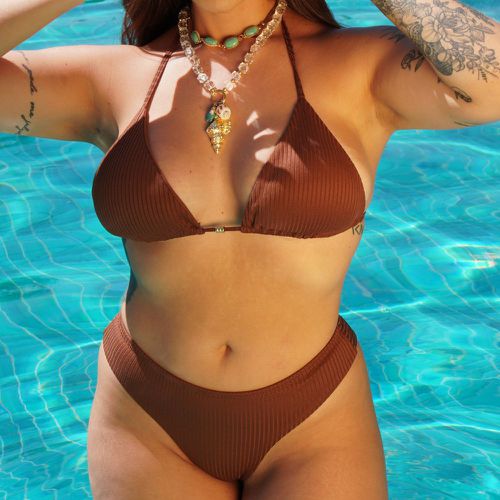 Conjunto Canelado Marrom