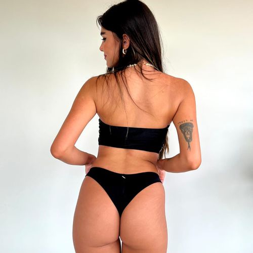 Conjunto Biquíni Tule Shine Preto