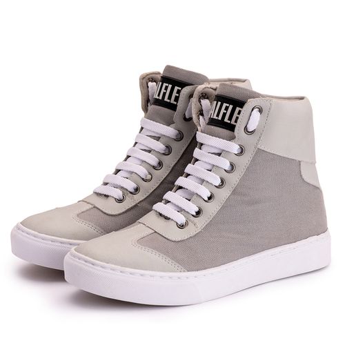 Tênis Sneaker Couro Sintético Cinza - REF 60120 Ci... - ESTILODR