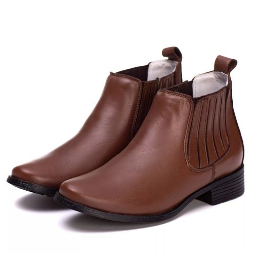 Botina Feminina Couro Legitimo Mouro - REF: 6101 -... - ESTILODR