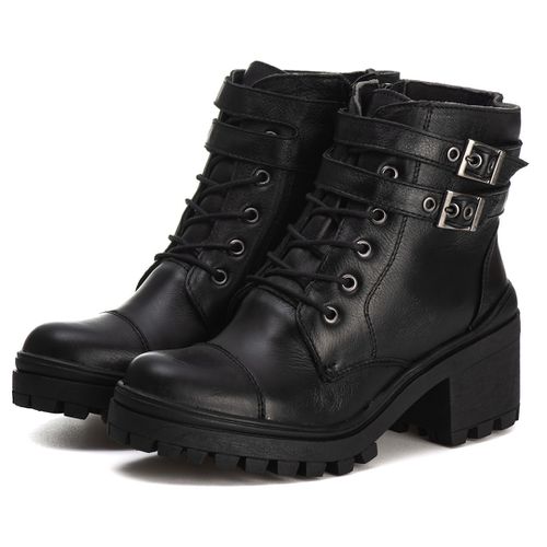 Bota Coturno Tratorada Feminina Em Couro Legitimo ... - ESTILODR