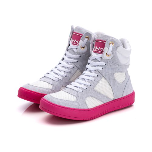 Tenis Sneaker Bawmi Cano Alto Feminino Branco/Pink... - ESTILODR