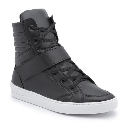 Tenis Vegano Bawmi Cano Alto Feminino Preto com Ti... - ESTILODR