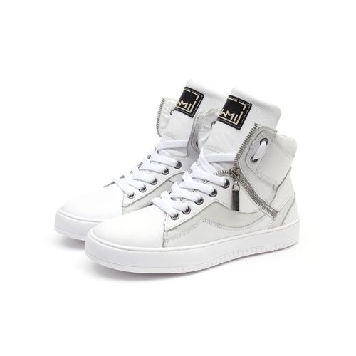 Tenis Sneaker Bawmi Cano Alto Feminino Branco / Ge... - ESTILODR