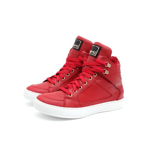 Tenis Sneaker Bawmi Cano Alto Feminino Vermelho - ... - ESTILODR