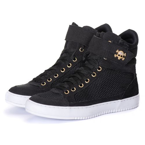 Tenis Sneaker Bawmi Cano Alto Feminino Preto - REF... - ESTILODR