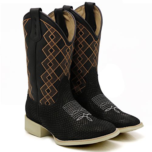 Bota Texana Rodeio Sola Branca Cano Longo - Sistema Bruto | Botas Texanas em couro
