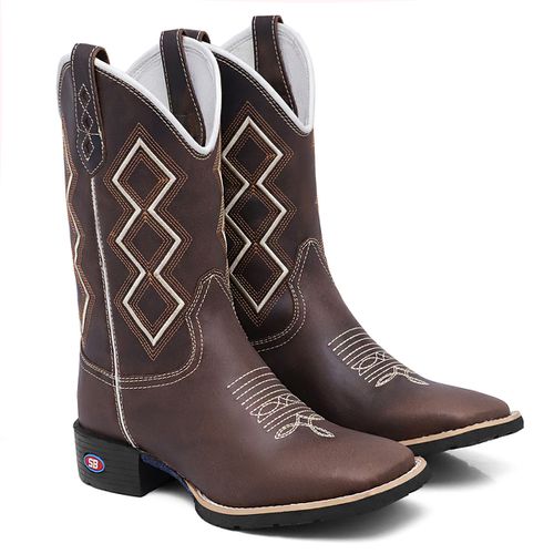 Bota Texana Geometrica - Sistema Bruto | Botas Texanas em couro