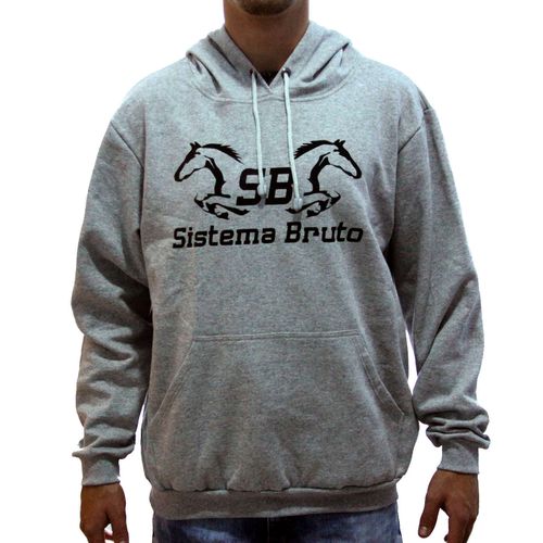 Moletom SB Sistema Bruto - Cinza Estampa Preto - Sistema Bruto | Botas Texanas em couro