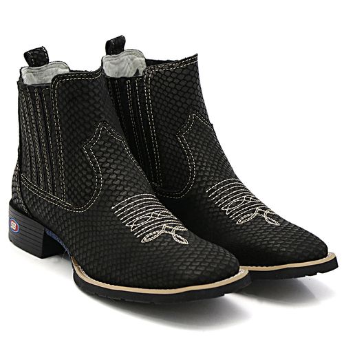 Botina Texana Country Escamada Snakers + Carteira ... - Sistema Bruto | Botas Texanas em couro