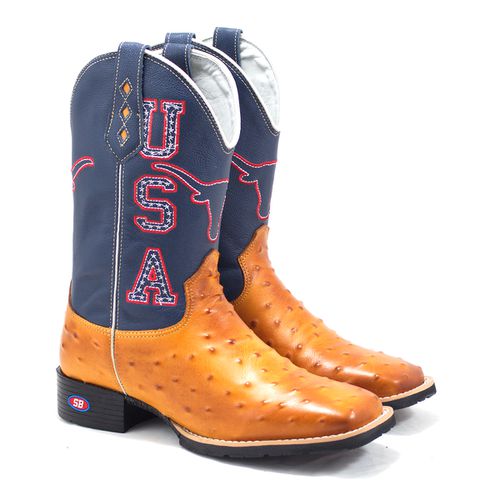 Bota Texana Cano Longo USA Avestruz - Sistema Bruto | Botas Texanas em couro