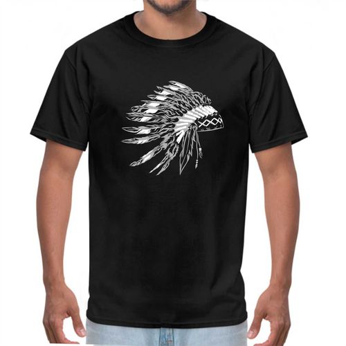 Camisa de Algodão Lisa Preta - Cocar Índio - Sistema Bruto | Botas Texanas em couro