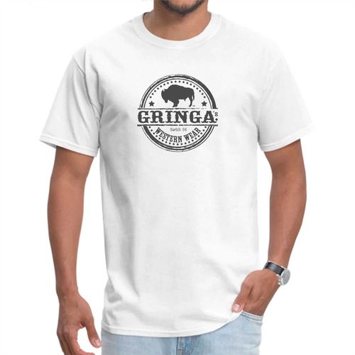 Camisa de Algodão Lisa Branca - Estampa Gringa - Sistema Bruto | Botas Texanas em couro