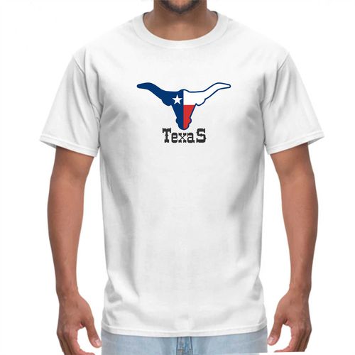 Camisa de Algodão Lisa Branca - Estampa Texas - Sistema Bruto | Botas Texanas em couro