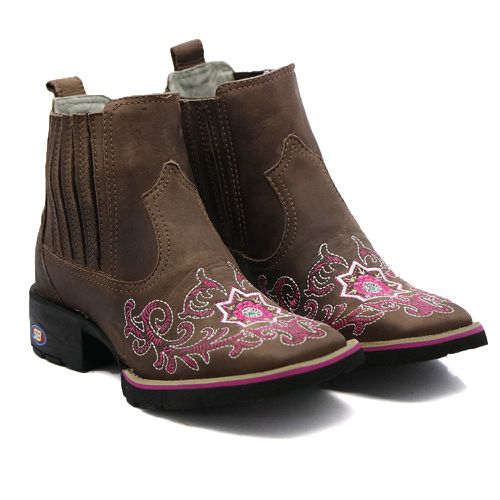 Botina Feminina Country de Elástico Texana Mandala... - Sistema Bruto | Botas Texanas em couro