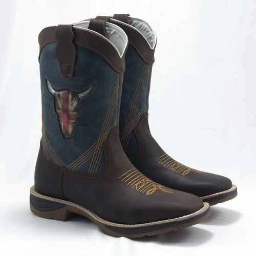 Bota Texana Touro Ingles Solado Jump - Sistema Bruto | Botas Texanas em couro