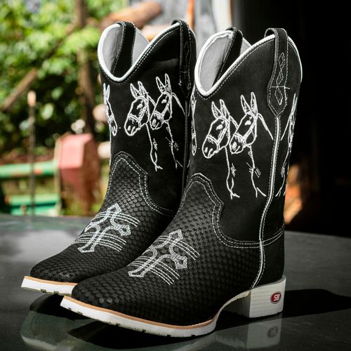 Bota Texana Masculina Vernon Sola Branca - Sistema Bruto | Botas Texanas em couro