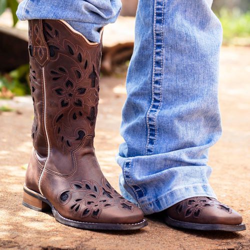 Bota Texana Feminina Dallas - Sistema Bruto | Botas Texanas em couro