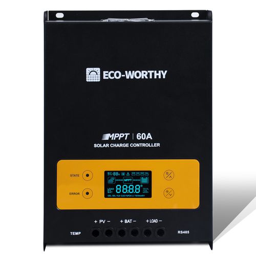 Controlador de carga solar Regulador 12V/24V Autoswitch 60A MPPT OLED Display Marca Eco Worthy