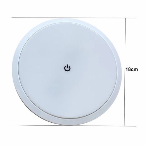 Luminaria Led 12V Interna TOUCH 6.500 K acabamento redondo BRANCO
