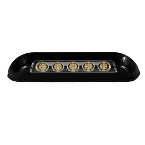 Luminaria Led 12 V de Fixação externa para motorhome e trailer cor PRETO 6000K